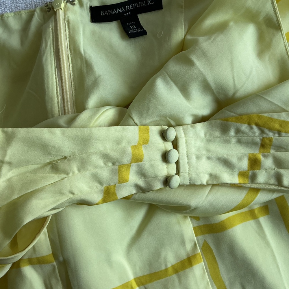 Banana Republic Strapless Dress in Light Yellow Sz 12 - Picture 15 of 15